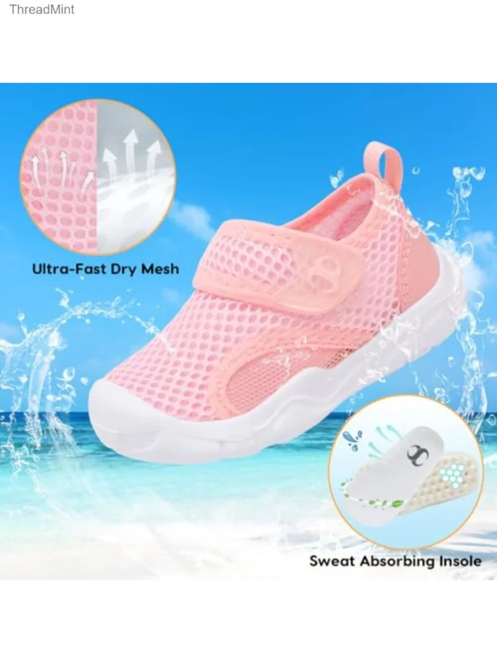 Toddler Water Shoes Quick-Dry Boys Girls Beach Pool Swim Barefoot Kids